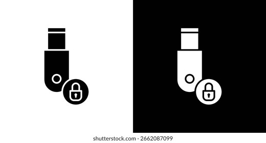 Ícone de segurança de pendrive do pacote de vetor de design de estilo de glifo