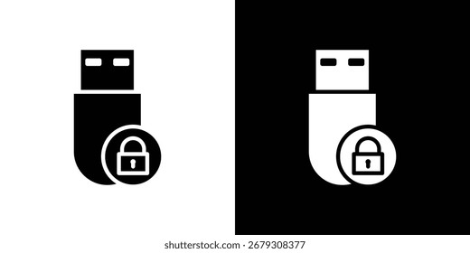Ícone de segurança do pendrive símbolo ilustração design doodle
