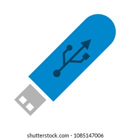 pendrive sign illustration, usb icon - technology connection symbol