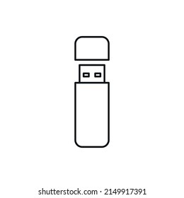 Pendrive simple line vector icon.