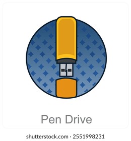 Pendrive and storage icon concept