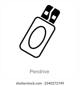 Pendrive and technology icon concept