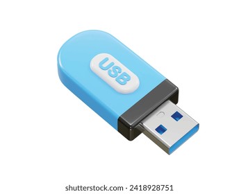 Pendrive usb icon 3d rendering illustration element