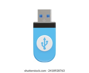 Icono de Pendrive usb elemento de ilustración de representación 3d