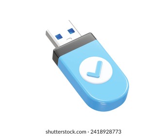 Pendrive usb icon 3d rendering illustration element