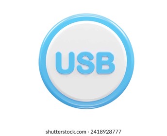 Pendrive usb icon 3d rendering illustration element