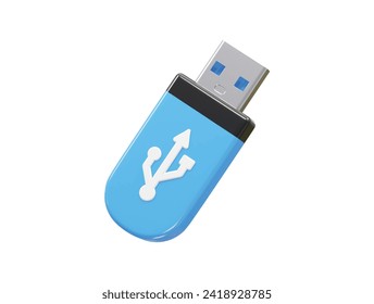 Pendrive usb icon 3d rendering illustration element