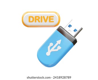 Pendrive usb icon 3d rendering illustration element