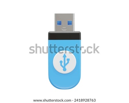 Pendrive usb icon 3d rendering illustration element