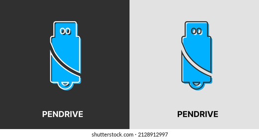 Iconos vectoriales de Pendrive. Colección de símbolos de Pendrive