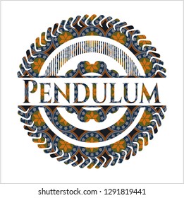 Pendulum arabesque badge. arabic decoration.