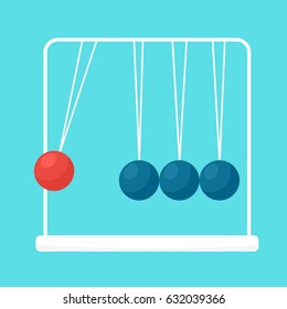 pendulum balls flat vector