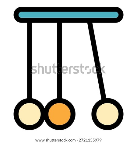 Pendulum balls icon. Outline Pendulum balls vector icon color flat isolated
