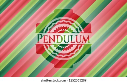 Pendulum christmas emblem background.