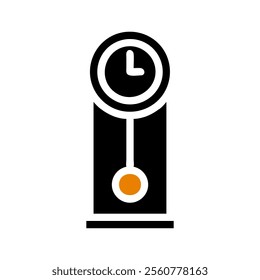 Pendulum clock icon. Concept of time, measurement, and accuracy.