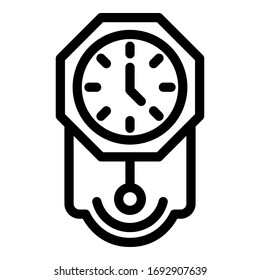 Pendulum clock icon. Outline pendulum clock vector icon for web design isolated on white background