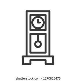 pendulum clock, pixel perfect icon outline design editable stroke