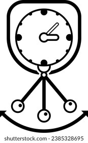 pendulum clock vector icon flat