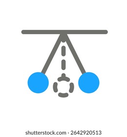 pendulum experiment simple flat icon illustration