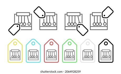Pendulum, harmonic vector icon in tag set illustration for ui and ux, website or mobile application