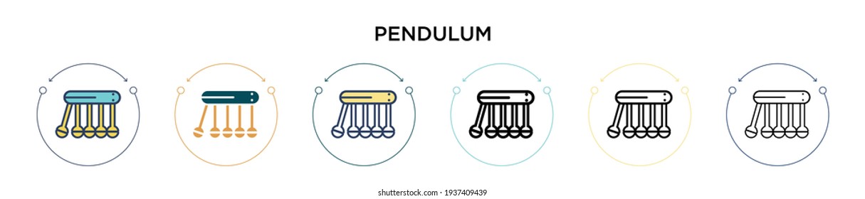 Pendulum icon in filled, thin line, outline and stroke style. Vector illustration of two colored and black pendulum vector icons designs can be used for mobile, ui, web
