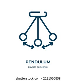 Pendelsymbol. Lineare Vektorgrafik aus der Physik Chemie-Sammlung. Umriss Pendelsymbol-Vektorgrafik. Dünnliniensymbol für Web- und mobile Apps, Logo, Printmedien.