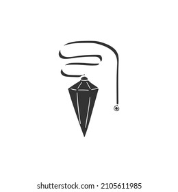 Pendulum Icon Silhouette Illustration. Mystical Future Vision Vector Graphic Pictogram Symbol Clip Art. Doodle Sketch Black Sign.