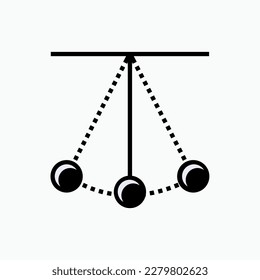 Pendulum Icon.  Symbol of Weight Hung from a Fixed Point so that It can Swing Freely.