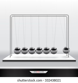 Pendulum or newton cradle. Realistic vector illustration .