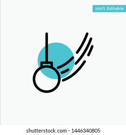 Pendulum, Swing, Tied, Ball, Motion turquoise highlight circle point Vector icon