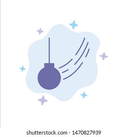 Pendulum, Swing, Tied, Ball, Motion Blue Icon on Abstract Cloud Background. Vector Icon Template background