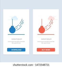 Pendulum, Swing, Tied, Ball, Motion  Blue and Red Download and Buy Now web Widget Card Template