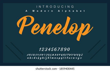 Penelop font. Elegant alphabet letters font and number. Lettering Minimal Fashion Designs. Typography fonts regular uppercase and lowercase. vector illustration
