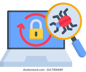 Penetration Testing Icon Flat Vector Illustration