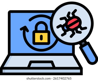 Penetration Testing Icon Lineal Color Vector Illustration