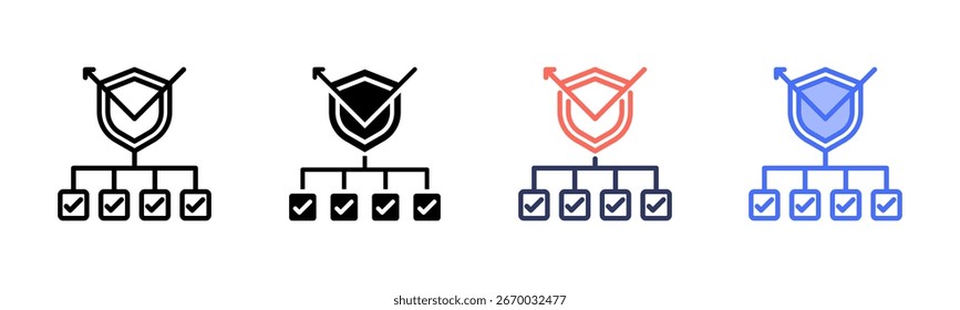 Penetration Testing icon set multiple style collection