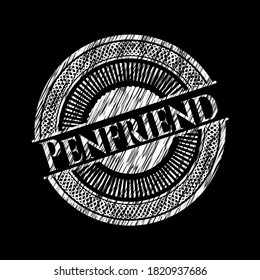 Penfriend written on a blackboard. Vector Illustration. Detailed. 