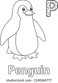 Penguin Alphabet ABC Coloring Page P