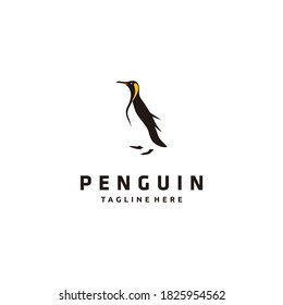 Penguin animal antarctica minimalist logo design illustration 