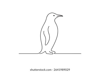 Penguin animal continuous one line drawing minimalism design