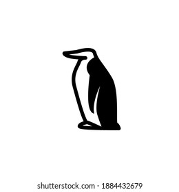 penguin animal flat icon vector illustration