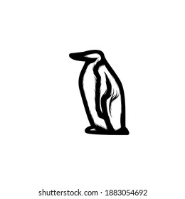 penguin animal hand drawn icon vector illustration