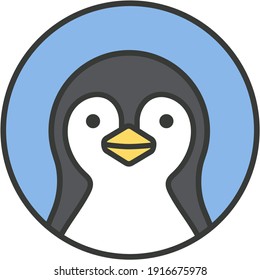 penguin animal icon flat illustration design