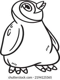 Penguin Animal Isolated Coloring Page for Kids