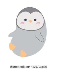 ícono de kawaii animal pingüino aislado