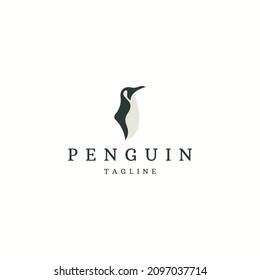 Penguin animal logo icon design template flat vector illustration