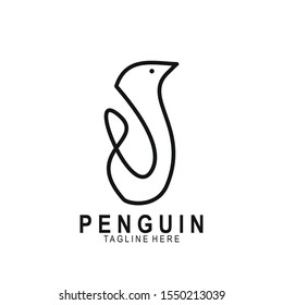 Penguin animal logo with modern design. Vector icon penguin illustration