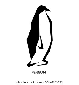 Penguin  animal logo sign icon. Modern design. Fashionable children's print for clothes, cards, banners for photo sites. Vector illustration