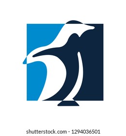 Penguin animal logo vector template