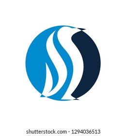 Penguin animal logo vector template